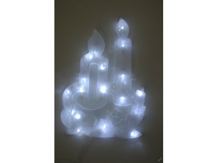 PRC VÁNOČNÍ OSVĚTLENÍ OBRYS SVÍČKY 30CM BÍLÉ