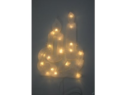 PRC VÁNOČNÍ OSVĚTLENÍ OBRYS SVÍČKY 30CM TEPLE BÍLÉ