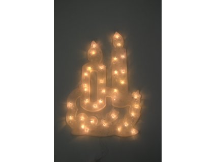 PRC VÁNOČNÍ OSVĚTLENÍ OBRYS SVÍČKY 41CM TEPLE BÍLÉ