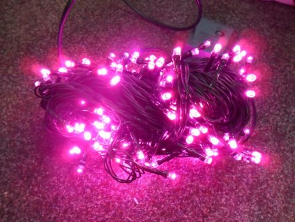 PRC VÁNOČNÍ OSVĚTLENÍ 300 LED - RŮŽOVÉ ZD, BLIKAČKY