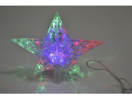 PRC Vánoční hvězda na stromek střední barevná