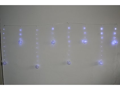 Venkovní vánoční osvětlení, závěs, koule - bílé - 196 led