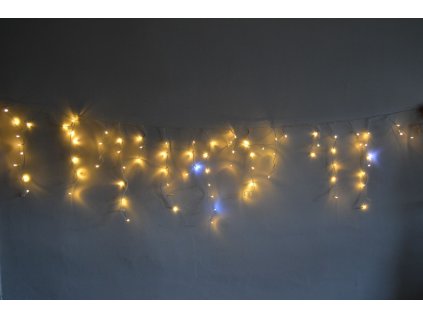 Vánoční venkovní závěs 20 metrů teple bílý se záblesky