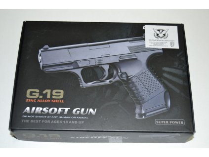 Kovová kuličkovka G19 - BB 6 mm - kuličková pistole