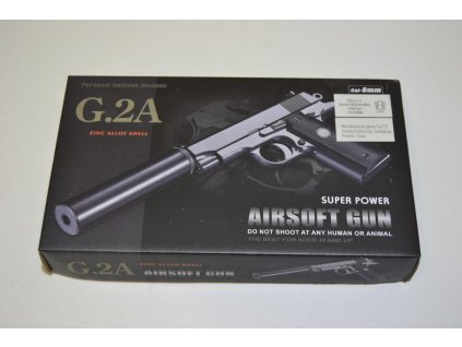 Kovová kuličkovka s tlumičem G2A - BB 6 mm - kuličková pistole airsoft
