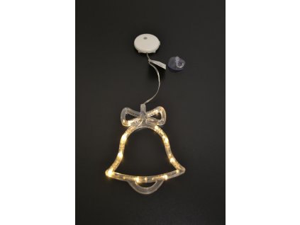 Závěsné bateriové vánoční osvětlení do okna zvonek teple bílý