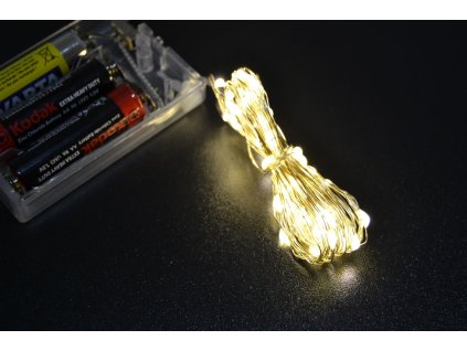 PRC Vánoční osvětlení 30 LED teple bílé na baterie SD, bateriové