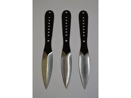 Sada černých vrhacích nožů 3ks, 226 mm, vrhací nože