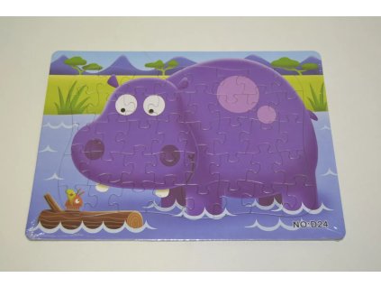 Puzzle 40 dílků D24 - hroch