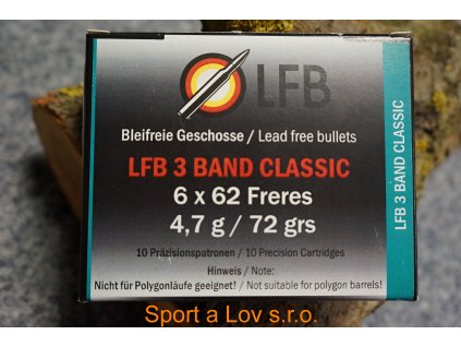 Náboje LFB .6 x 62FR 3Band Classic 4,7g/72gr.
