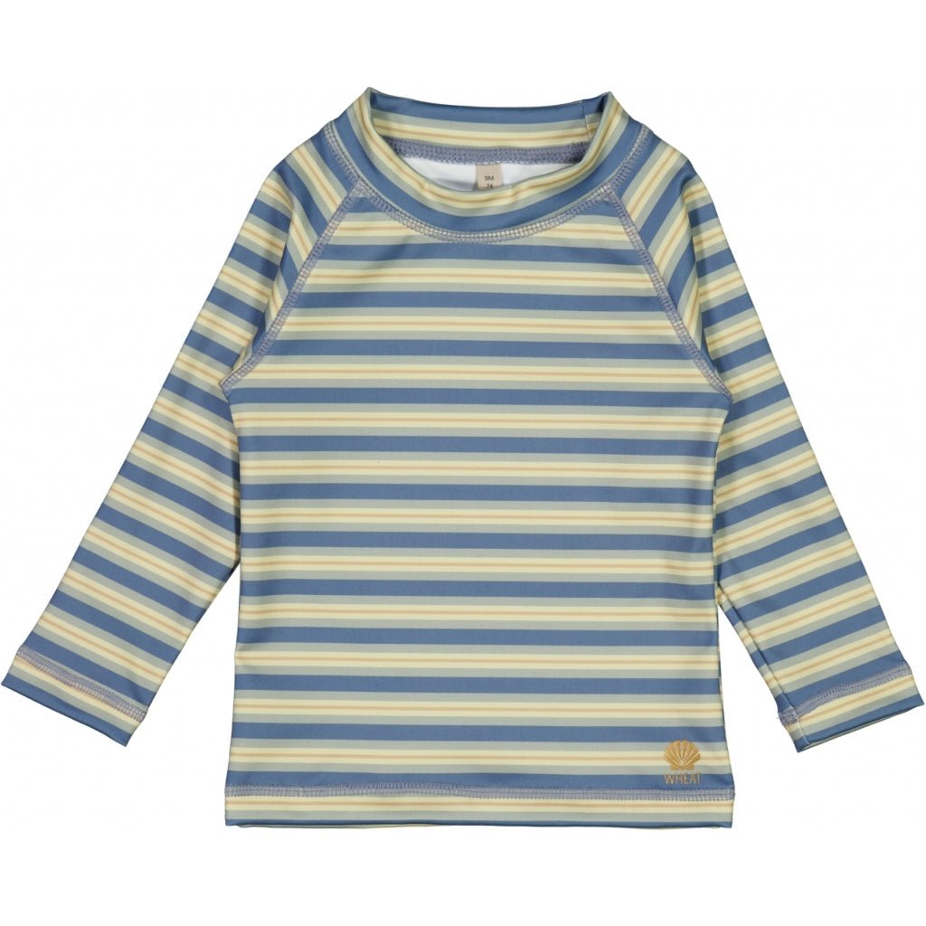 Dětské UV tričko s dlouhým rukávem Dilan bluefin stripe WHEAT