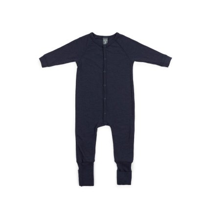 Rostoucí merino pyžamo dětské (overal) modré navy Smallstuff