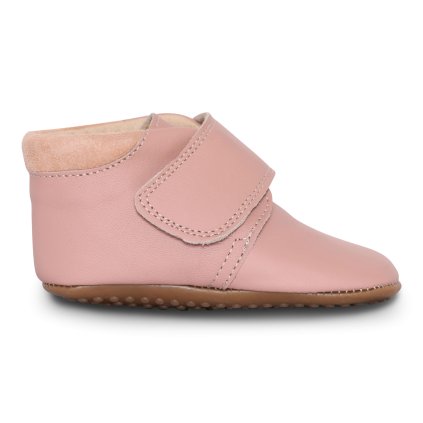 Dětské kožené bačkůrky se suchým zipem pro první krůčky Rose Pom Pom® Beginners™