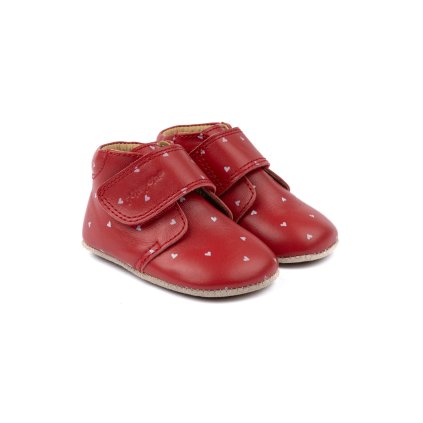Dětské kožené bačkůrky se suchým zipem pro první krůčky Heart Pom Pom® Beginners™