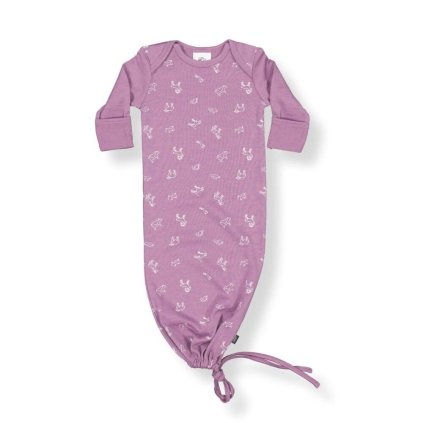 Noční košilka z merino vlny pro miminko Mauve Animal LFOH