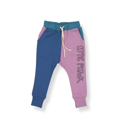 Dětské merino tepláky ze 100% merino vlny Mauve Block LFOH