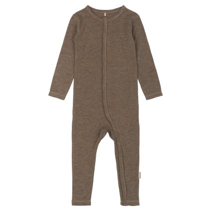 Merino-bambusový overal hnědý Melange Denver Mikk-Line