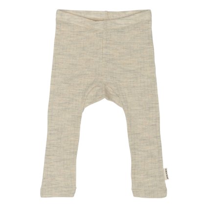 Dětské legíny z merino vlny hnědé Melange Offwhite Mikk-Line