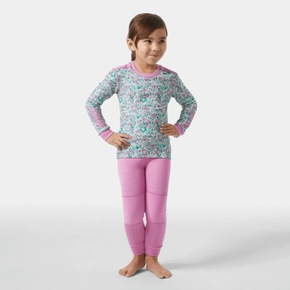 Dětské termoprádlo z merino vlny Helly Hansen GRAPHIC LIFA META PINK