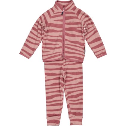 Měkká fleecová souprava Zebra plum Geggamoja