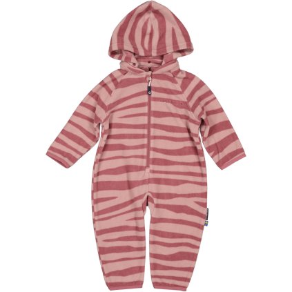Měkký fleecový overal pro děti Zebra plum Geggamoja
