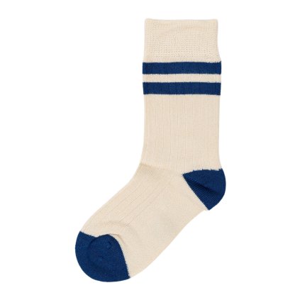 Dětské bambusové ponožky sportovní Off white/deep cobalt Minipop MP13
