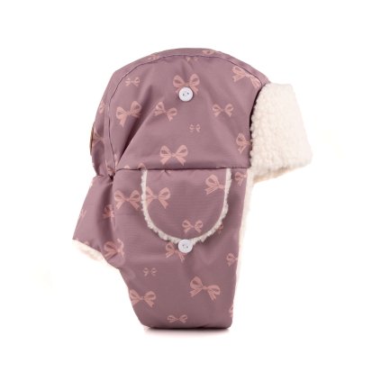 Dětská zimní čepice ušanka růžová EXANI - PINK BOW