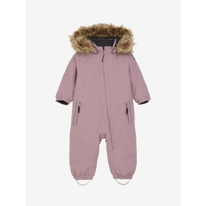 Dětská teplá zimní kombinéza s umělou kožešinou Color Kids - růžová Woodrose