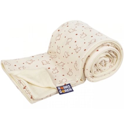Celoroční dětská deka z bio-bavlny a merino vlny Kaarsgaren® - bio králíci