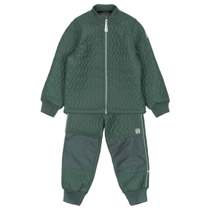 Dětský termo set do deště Duvet s fleecovou podšívkou Mikk-Line - Balsam Green