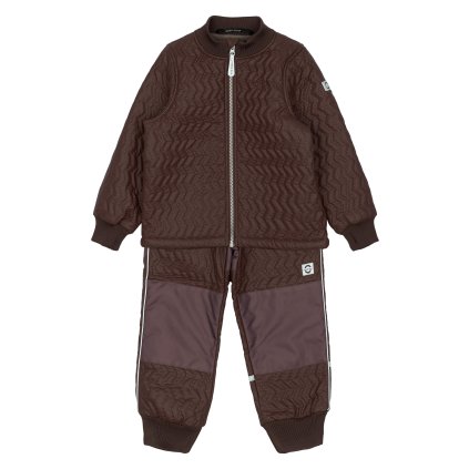 Dětský termo set do deště Duvet s fleecovou podšívkou Mikk-Line - French Roast