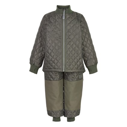 Dětský termo set bunda a kalhoty zelená barva Dusty Olive Mikk-Line