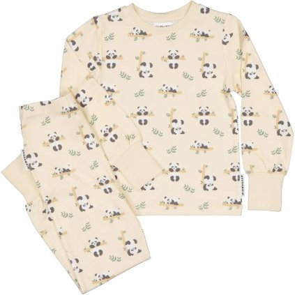 Bambusové dětské dvoudílné rostoucí pyžamo Beige panda Geggamoja
