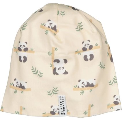 Dětská tenká bambusová čepice Beige panda Geggamoja