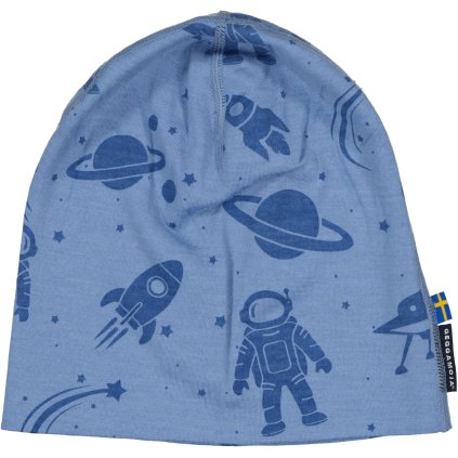Dětská merino čepice modrá Geggamoja - Blue Astro