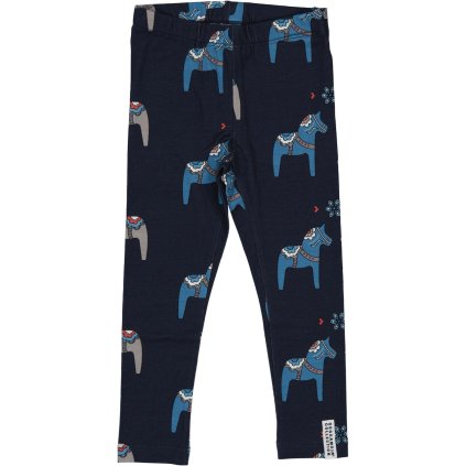 Bambusové dětské legíny Geggamoja - Navy Dala horse