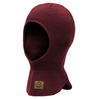Kukla dětská pletená z merino vlny dvojitá s ochranou uší Mikk Line 91053 - Rum Raisin
