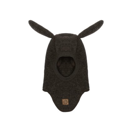 Merino kukla dětská s oušky Mikk Line - hnědá Dark Brown Melange