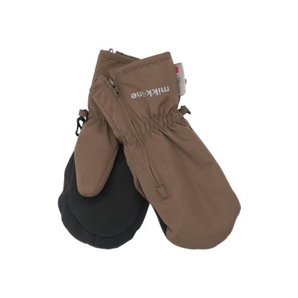 Dětské zimní palcové rukavice na zip 93043 Mikk-line - hnědé Chocolate Chip
