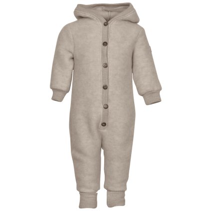 Merino overal na knoflíky Mikk-Line - krémový Melange Offwhite