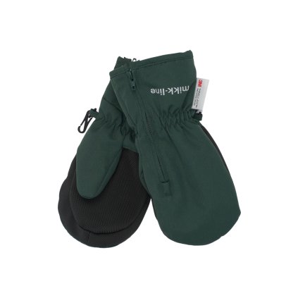 Dětské zimní palčákové rukavice na zip 93043 Mikk-line – zelené Darkest Sprouse