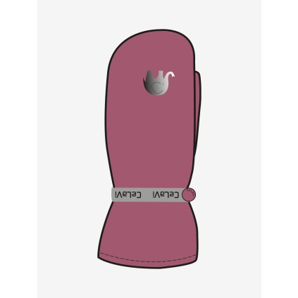 Dětské nepromokavé rukavice s fleecovou podšívkou CeLaVi_1405 - růžové Rose Wine