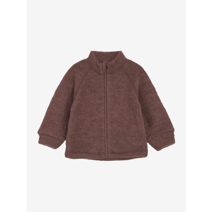 Dětská merino mikina na zip CeLaVi - hnědá Marron