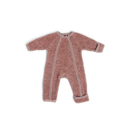 Merino overal bouclé pro děti s ohrnovacími náplety Smallstuff - rose