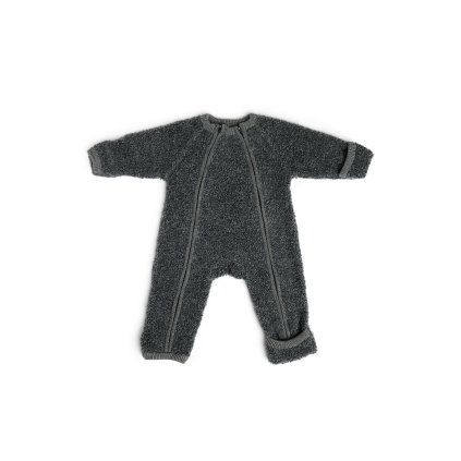 Merino overal bouclé pro děti s ohrnovacími náplety Smallstuff - grey melange