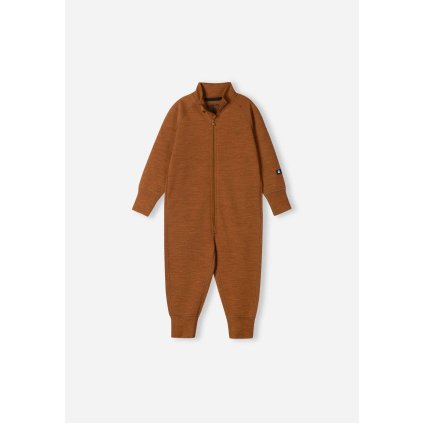 Měkký merino overal pro děti Reima Parvin - hnědý Cinnamon brown