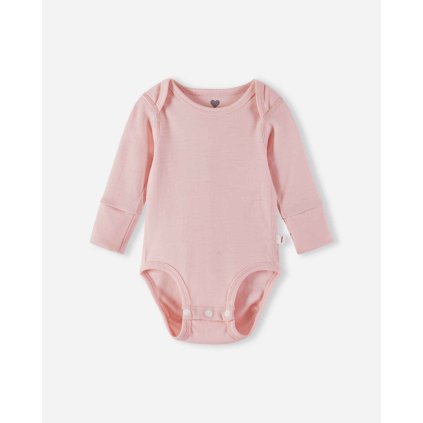 Merino body dětské dlouhý rukáv Reima Utu - růžové Pale rose