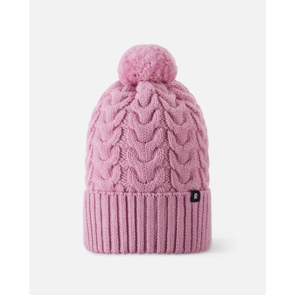 Hřejivý zimní kulich pro děti ze směsi merino vlny s ochranou proti větru Reima Routii - Grey Pink