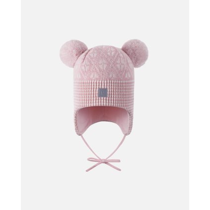 Dětská zimní čepice z čisté merino vlny s podšívkou z organické bavlny Reima Kuuru - růžová Pale rose