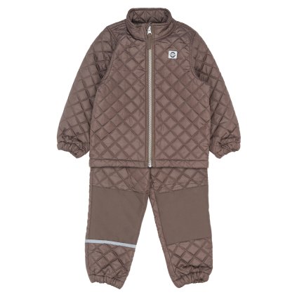 Dětský termo set bunda a kalhoty Mikk-Line - hnědý Chocolate Chip
